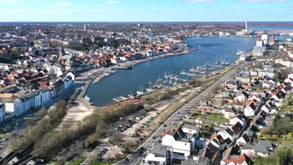 Blick über den Hafen aus Richtung Flensburg-Jürgensby